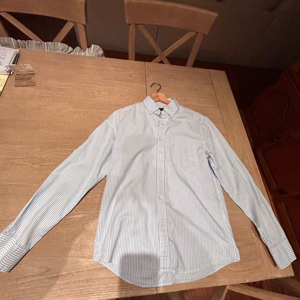 Banana Republic Light Blue Striped Dress Shirt